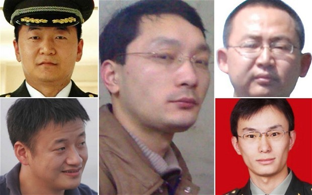Tính theo chiều kim đồng hồ từ trái: Sun Kailiang, Wen Xinyu, Wang Dong, Gu Chunhui và Huang Zhenyu