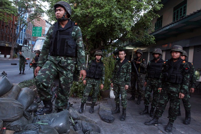 Quân đội Thái Lan ở Bangkok sau đảo chính quân sự.