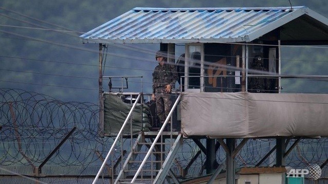 Binh sĩ Hàn Quốc ở gần biên giới Triều Tiên.