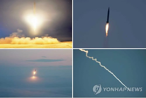 Ảnh do KCNA công bố về vụ phóng thử tên lửa mới nhất của Triều Tiên.