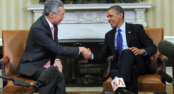 Thủ tướng Singapore Lý Hiển Long và Tổng thống Mỹ Barack Obama.