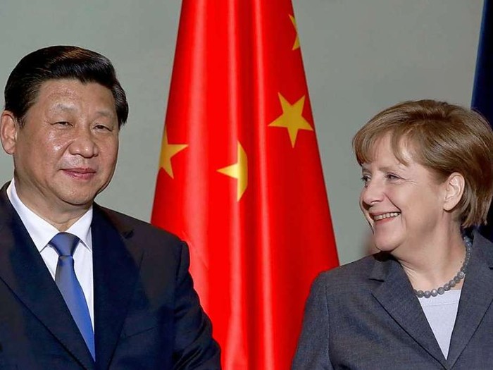 Chủ tịch Trung Quốc Tập Cận Bình và Thủ tướng Đức Merkel.