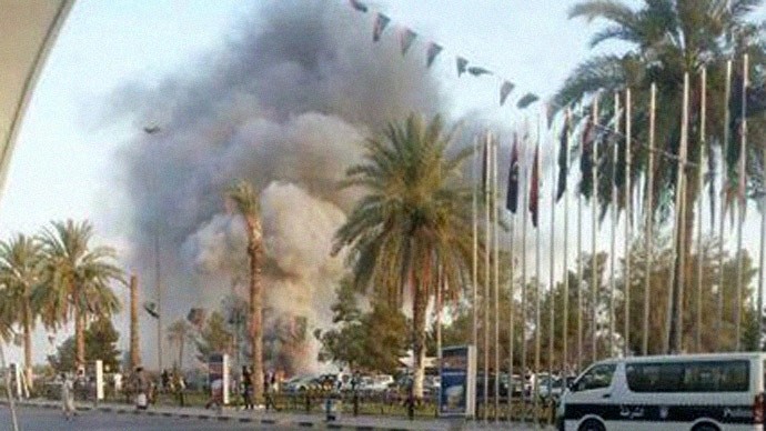 Sân bay quốc tế Tripoli trong vụ tấn công.