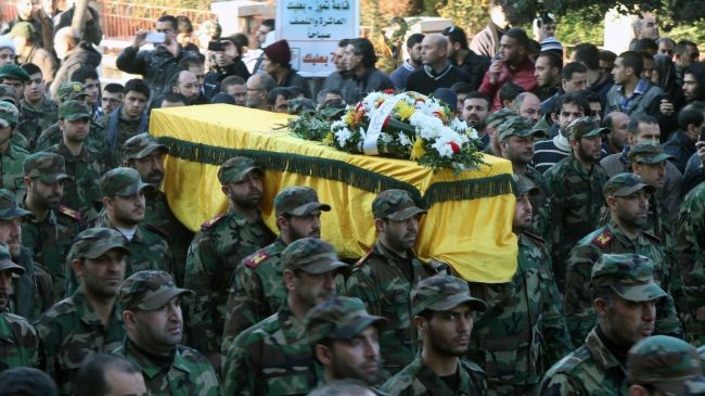 Tang lễ của một chỉ huy Hezbollah thiệt mạng trong trận chiến tại Syria.