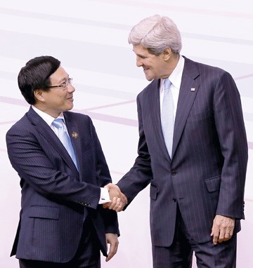Ngoại trưởng Mỹ John Kerry đã có cuộc hội đàm với Phó Thủ tướng, Bộ trưởng Ngoại giao Phạm Bình Minh
