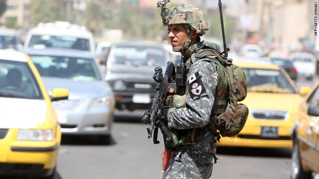 Lính Iraq tại trung tâm Baghdad.