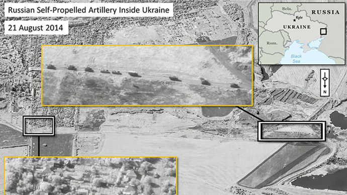 NATO công bố ảnh vệ tinh cáo buộc xe quân sự Nga hiện diện trong lãnh thổ Ukraine.