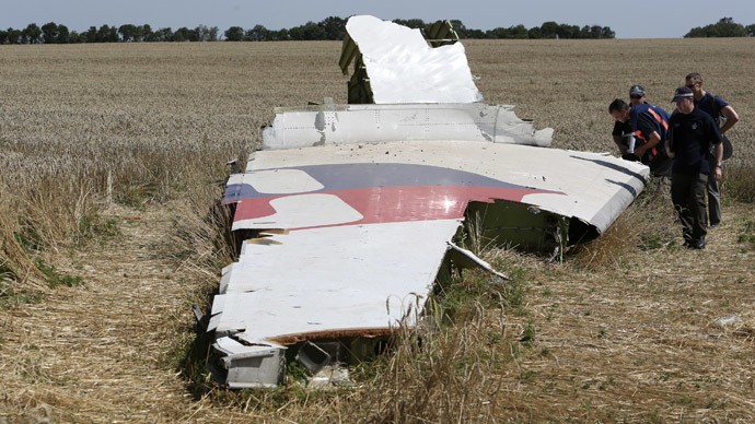 Một mảnh vỡ từ chiếc MH17 gặp nạn tại Ukraine.