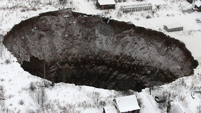 Hố khổng lồ xuất hiện ở khu mỏ Solikamsk-2, nơi bị nước mặn xâm thực.