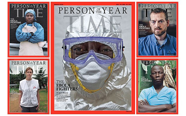 Những nhân viên y tế tham gia chiến dịch chống lại virus chết người Ebola được vinh danh trên Tạp chí Time.