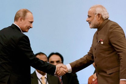 Tổng thống Nga Vladimir Putin và Thủ tướng Ấn Độ Narendra Modi.