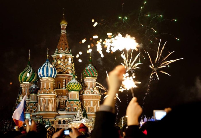 Màn bắn pháo hoa đặc sắc ở Moscow.