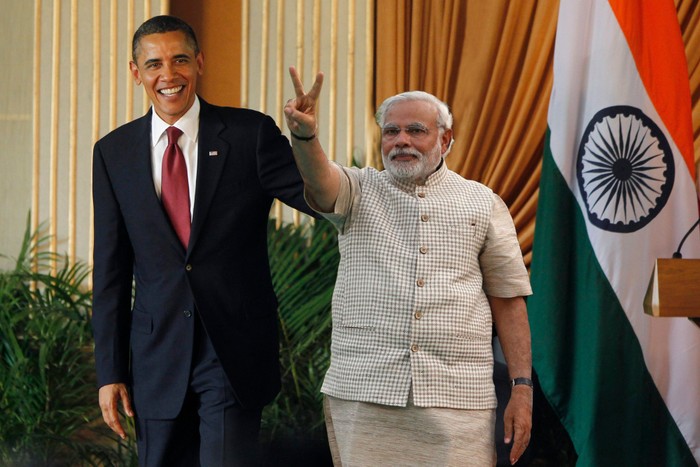 Tổng thống Mỹ Barack Obama và Thủ tướng Ấn Độ Narendea Modi.