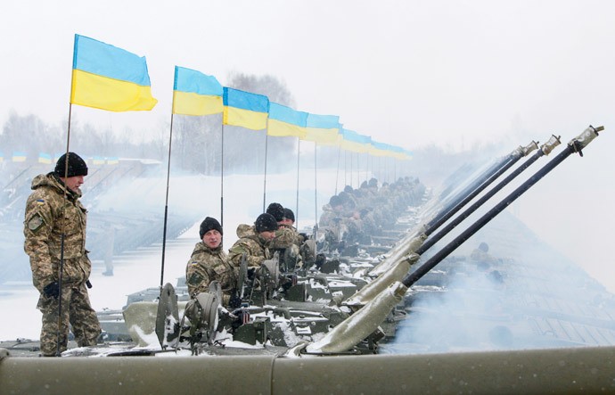 Lực lượng quân sự Ukraine tham chiến ở miền Đông.