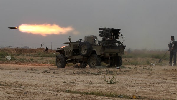 Lực lượng Iraq chiến đấu chống khủng bố IS gần thành phố Tirkit.