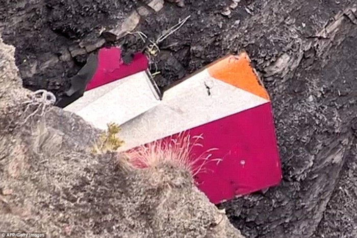 Một mảnh vỡ từ chiếc máy bay Airbus A320 của Germanwings.