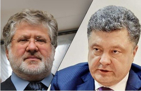 Tỷ phú Igor Kolomoisky và Tổng thống Ukaine Petro Poroshenko.