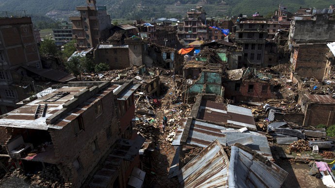 Cảnh tan hoang ở Nepal sau trận động đất ngày 25/4.