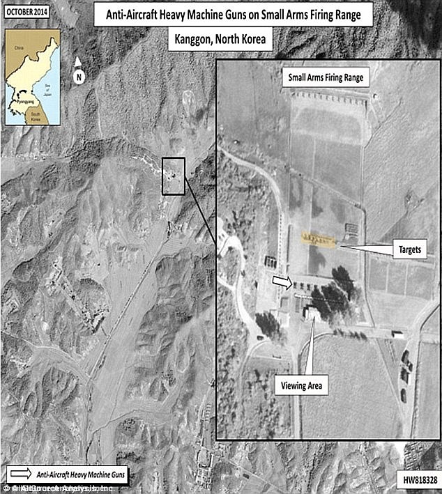 Ảnh vệ tinh do Ủy ban Nhân quyền của Mỹ tại Triều Tiên thu thập được cho thấy 6 khẩu ZPU-4 được dùng trong một vụ xử tử ở Kanggon hồi tháng 10 năm ngoái.