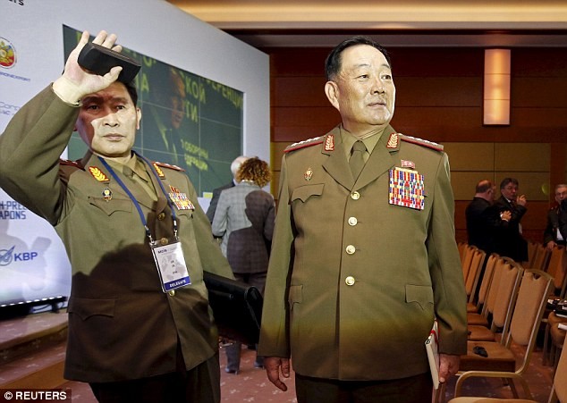 Hyon Yong-Chol trong lần xuất hiện cuối cùng trước công chúng tại hội nghị an ninh ở Moscow hồi tháng 4/2015.