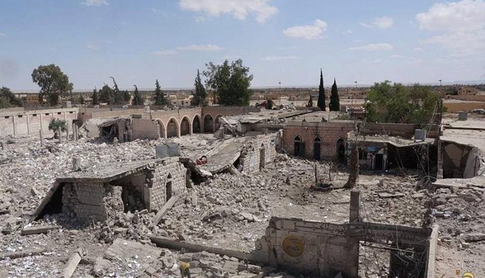 Một phần nhà tù quân sự Tadmur đã bị IS phá hủy hồi cuối tuần vừa qua.
