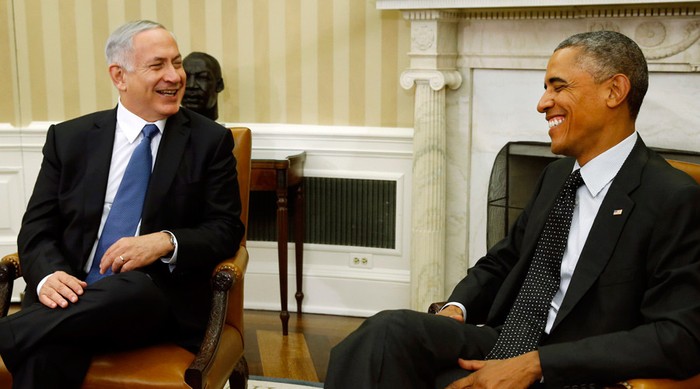 Thủ tướng Israel Benjamin Netanyahu và Tổng thống Mỹ Barak Obama (phải).
