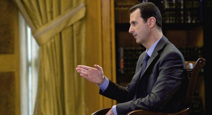 Tổng thống Syria Bashar al-Assad trong cuộc phỏng vấn với truyền thông Ý. Ảnh Sputnik