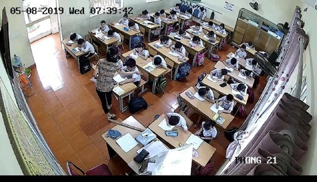 Phòng kiểm tra lớp 2A7- nơi cô Trang và cô Vân đã đánh nhiều học trò (Ảnh: baoquangngai.vn)