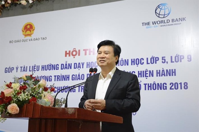 Thứ trưởng Nguyễn Hữu Độ phát biểu tại buổi Hội thảo (Ảnh: moet.gov.vn)