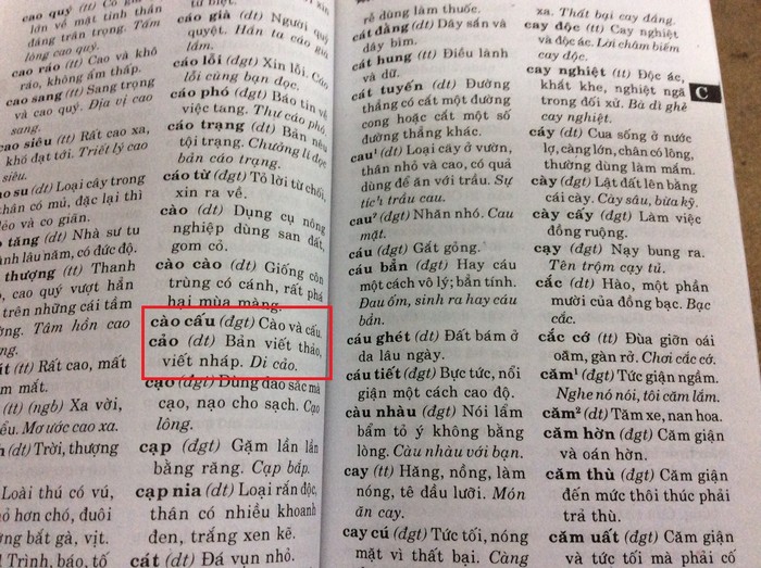 Một số từ dẫn trong cuốn Từ điển Tiếng Việt dành cho học sinh của hai tác giả Khắc Trí và Trọng Tấn. Ảnh Hồng Nhung