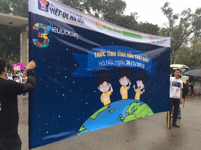 Trường quốc tế Liên cấp Việt – Úc Hà Nội là một trong những trường liên kết tổ chức và tham gia chiến dịch &quot;Thức tỉnh tình yêu Trái Đất&quot;. Ảnh: Hồng Nhung