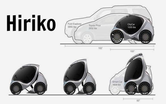 Hiriko có nhiều đặc điểm rất tiện lợi, vừa là một chiếc xe nhỏ gọn chiếm ít không gian trên đường phố và có thể dễ dàng đậu xe và một góc nhỏ nào đó trên đường nếu các bãi đỗ xe đều chật ních.