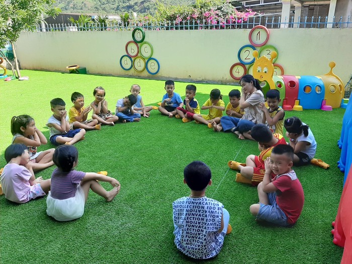 Các em học sinh trong giờ học tại Trường Mầm non Krông Kmar, huyện Krông Bông, tỉnh Đăk Lăk (Nguồn: Trường Mầm non Krông Kmar).
