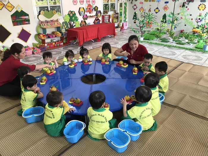 Các em học sinh Trường Mầm non Lưu Phương trong giờ học (Nguồn: Trường Mầm non Lưu Phương).