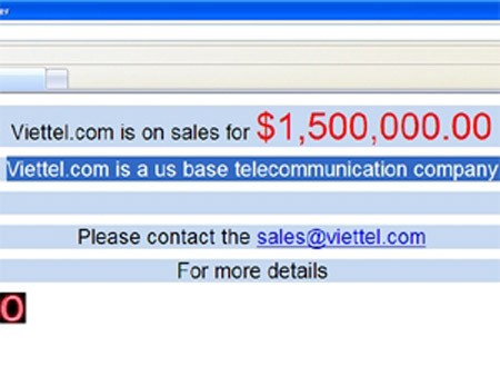 Tên miền Viettel.com rao bán với mức giá "khủng"