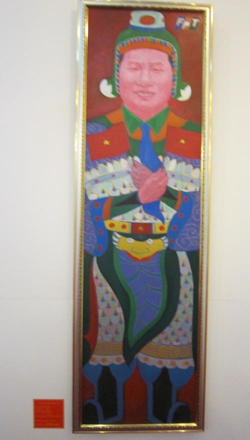 Bức họa Chủ tịch FPT Trương Gia Bình do hoạ sĩ Nguyễn Đức Phương thể hiện, có trị giá 2.000 USD