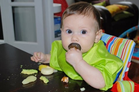 Cậu bé Pháp đang tập ăn. Ảnh: wanderingparis.blogspot.com