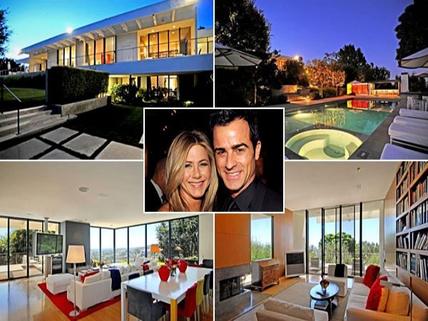 1. Jenifer Aniston và Justin Theroux Địa điểm: Los Angeles Giá bán: 21 triệu USD Căn nhà có diện tích 790 m2, có 4 phòng ngủ và 6 phòng tắm. Ban đầu, nó còn được ‘hét giá” lên đến 24,9 triệu USD. Căn nhà có những bức tường làm bằng kính, và một vườn nho.