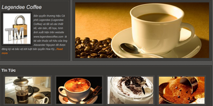 Trên giao diện trang chủ của Legendeecoffee.com ghi rõ: bản quyền thương hiệu cafe Legendee thuộc sở hữu của ông Alexander Nguyen tại Hoa Kỳ