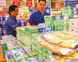 Các sản phẩm của Unilever được bày bán trên thị trường