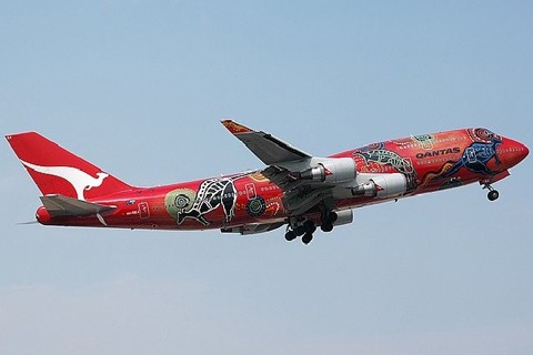 Qantas Airlines trang trí máy bay của hãng với hình những chú Kangaroo, con vật đại diện cho nước Úc.