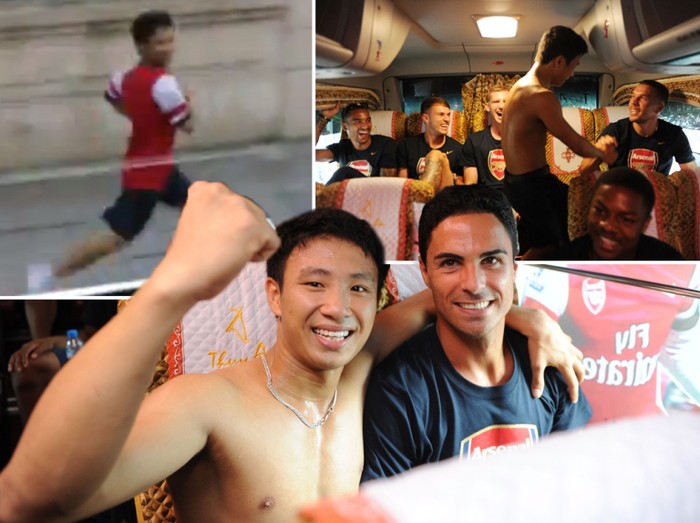 "Running Man" Vũ Xuân Tuyền là cứu tinh cho các nhà tài trợ của trận đấu Arsenal.