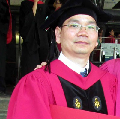 Anh Huỳnh Thế Du trong lễ tốt nghiệp tiến sĩ ngày 30/5/2013 tại Graduate School of Design, thuộc ĐH Harvard - Ảnh: Nhân vật cung cấp