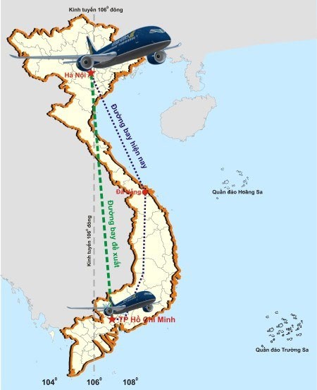 Bộ GTVT Đinh La Thăng vừa có văn bản trình Chính phủ đề nghị cho phép bay thử nghiệm đường bay thẳng Hà Nội –TP.Hồ Chí Minh và ngược lại qua không phận Lào, Campuchia