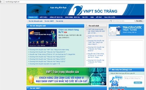 Website VNPT Sóc Trăng.