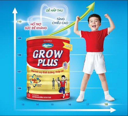 Dielac Grow Plus “đặc chế” cho trẻ suy dinh dưỡng, thấp còi bắt kịp đà tăng trưởng.