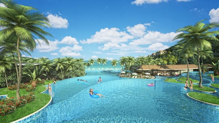 Hệ thống bể bơi tràn bờ, điểm nhấn đặc biệt tại Premier Village Phu Quoc Resort.