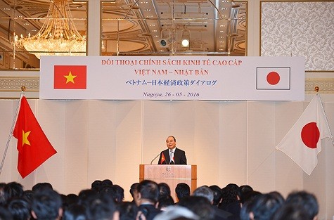 Thủ tướng Nguyễn Xuân Phúc phát biểu tại buổi Đối thoại kinh tế cao cấp Việt Nam-Nhật Bản. Ảnh: VGP/Quang Hiếu