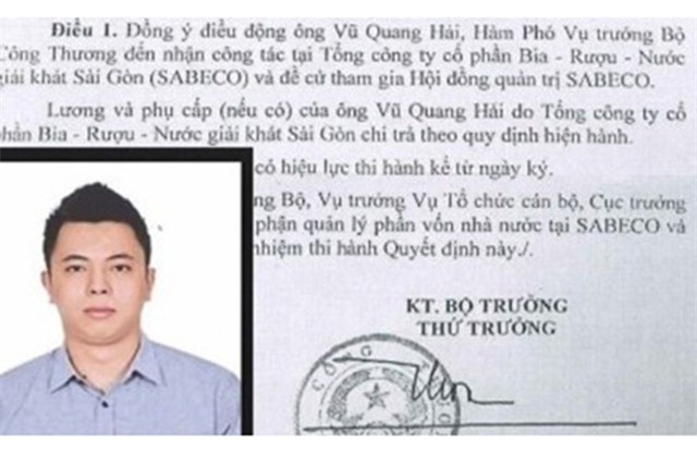 Ông Vũ Quang Hải và quyết định điều động về làm thành viên HĐQT đại diện cho cổ phần nhà nước tại Sabeco.