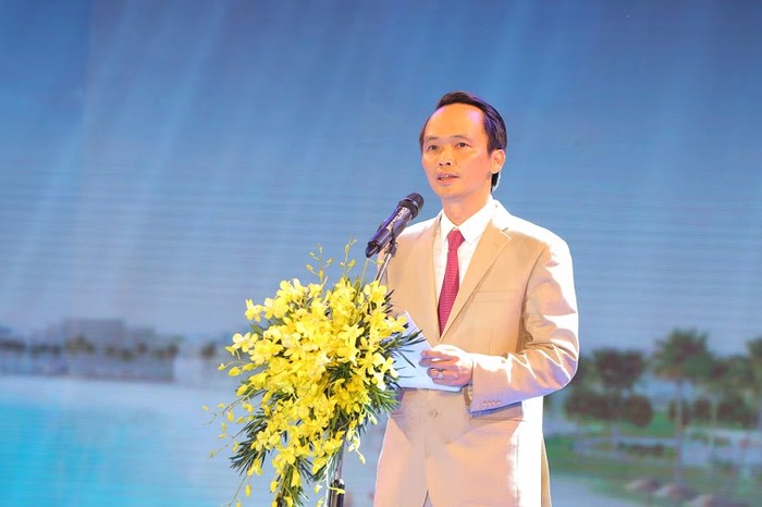 Ông Trịnh Văn Quyết – Chủ tịch HĐQT Tập đoàn FLC phát biểu tuyên bố khánh thành Quần thể Du lịch nghỉ dưỡng sinh thái FLC Quy Nhơn.